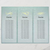 Tri-Fold Gold Blue Monogram Modern Salon Brochures (Back)