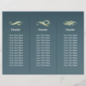 Tri-Fold Gold Blue Monogram Yoga Massage Brochures (Back)