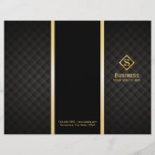 Tri-Fold Gold Diamond Monogram Elegant Brochures (Front)