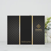 Tri-Fold Gold Diamond Monogram Elegant Brochures (Standing Front)