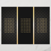 Tri-Fold Gold Diamond Monogram Elegant Brochures (Back)