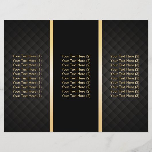 Tri-Fold Gold Diamond Monogram Elegant Brochures (Back)