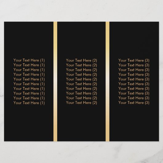 Tri-Fold Gold Quilted Monogram Modern Brochures (Back)