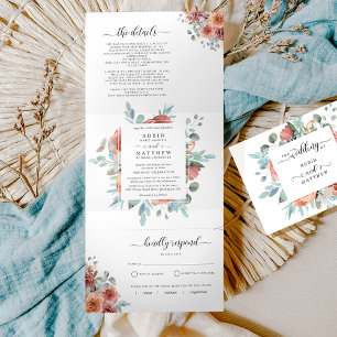 Tri-Fold Invitation with RSVP "Ethereal" Wedding