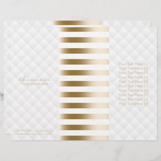 Tri-Fold Modern Gold Stripes & Diamond Quilted (Front/Back)