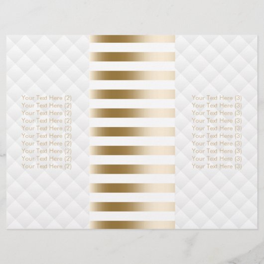 Tri-Fold Modern Gold Stripes & Diamond Quilted (Back)