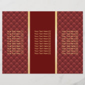 Tri-Fold Red Quilted Gold Monogram Brochures (Back)
