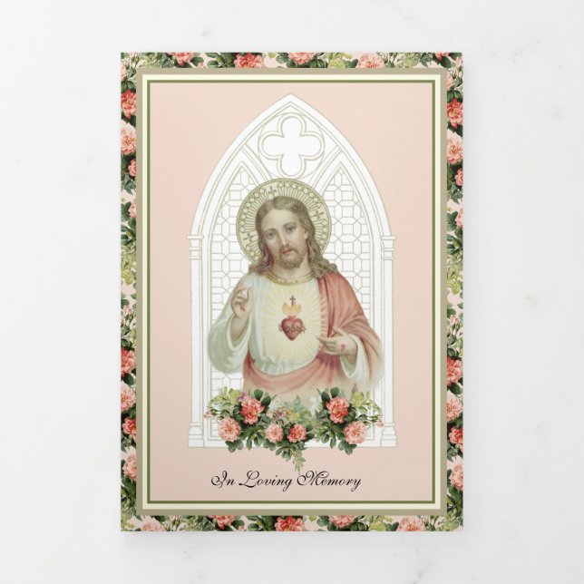 Tri-fold Sacred Heart Jesus Catholic Funeral (Cover)