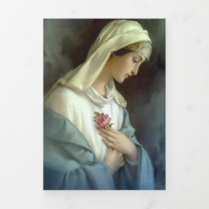 Tri-fold Virgin Mary Catholic Funeral Holy Card