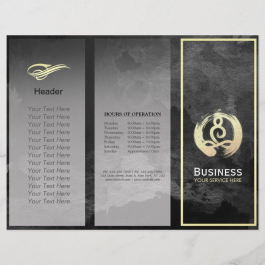 Tri-Fold Yoga Massage Brochures Meditation Posture (Front)