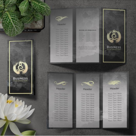 Tri-Fold Yoga Massage Brochures Meditation Posture