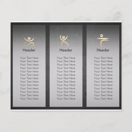 Tri-Fold Yoga Studio Brochures Meditation Pose Om (Back)