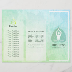 Tri-Fold Yoga Studio Brochures Meditation Studio