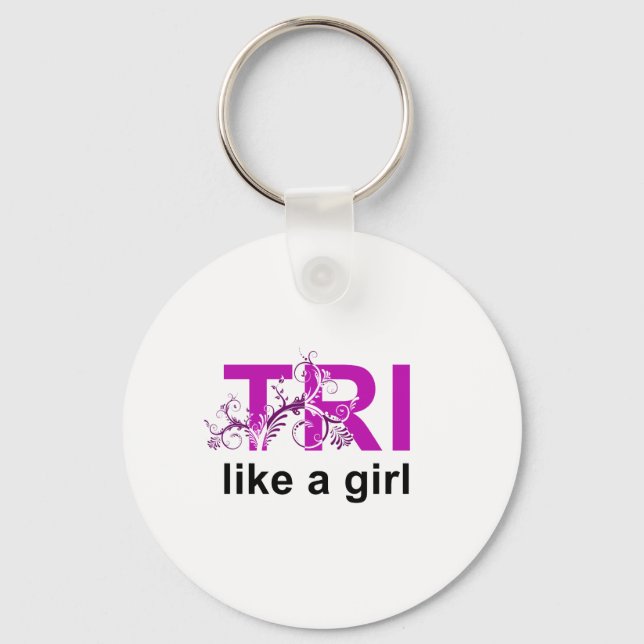 tri like a girl keychain (Front)