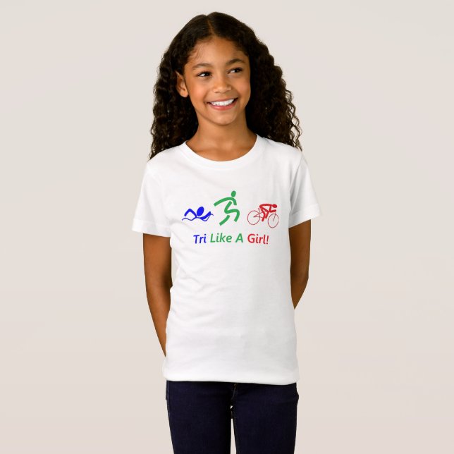 Tri Like A Girl Triathlon Gear T-Shirt (Front Full)
