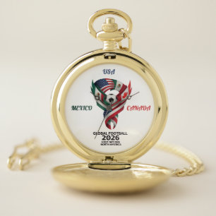 Tri-Nation Flag Edition  2026 Match Date  Pocket Watch