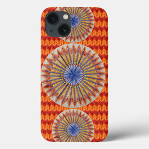 Tri Rainbow and Orange Chevron iPhone 13 Case