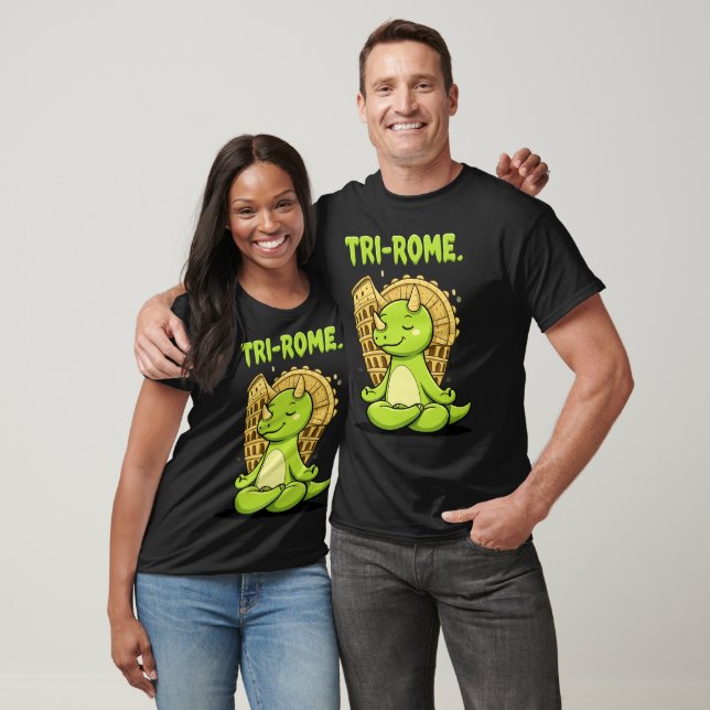 Tri-Rome Zen Triceratops: Cute Dinosaur Yoga at th T-Shirt (Unisex)