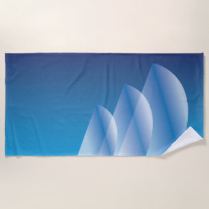 Tri-Sail Translucent Billowy Blue Sky Beach Towel