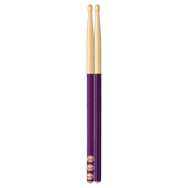 Tri-skull Dark Purple Drumsticks (Front)