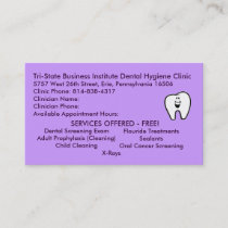 Tri-State Dental Hygiene Business Card