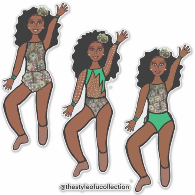 Tri-Styled Dancer Peacock #1  Sticker (Front)