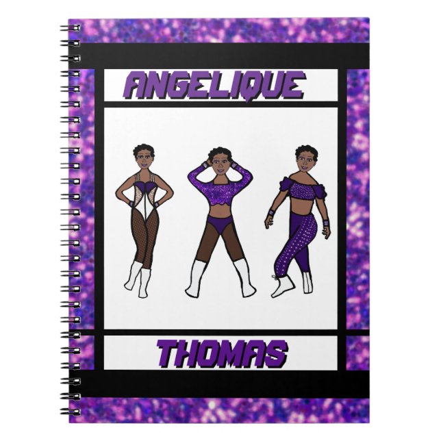 Tri-Styled Dancer Purple & Black Notebook #1 (Front)