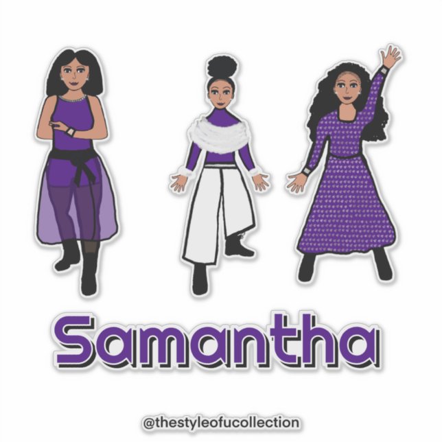 Tri- Styled Purple White Silver Dancer #2 Sticker (Front)