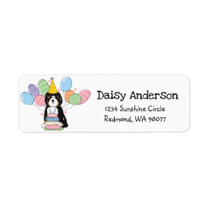 Tri Tibetan Terrier Birthday Return Address Label