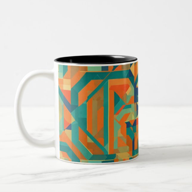 Tri-tone Geometric Harmony Design Mug (Left)