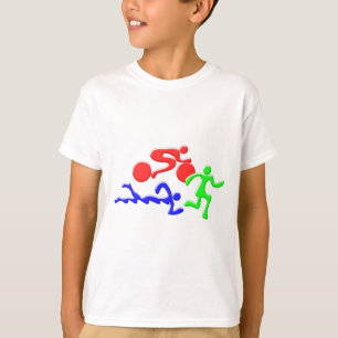 TRI Triathlon Swim Bike Run COLOR Figures Design T-Shirt