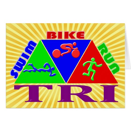 TRI Triathlon Swim Bike Run PYRAMID Design (Front Horizontal)