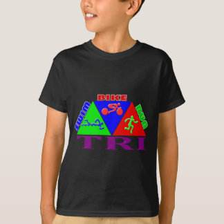 TRI Triathlon Swim Bike Run PYRAMID Design T-Shirt