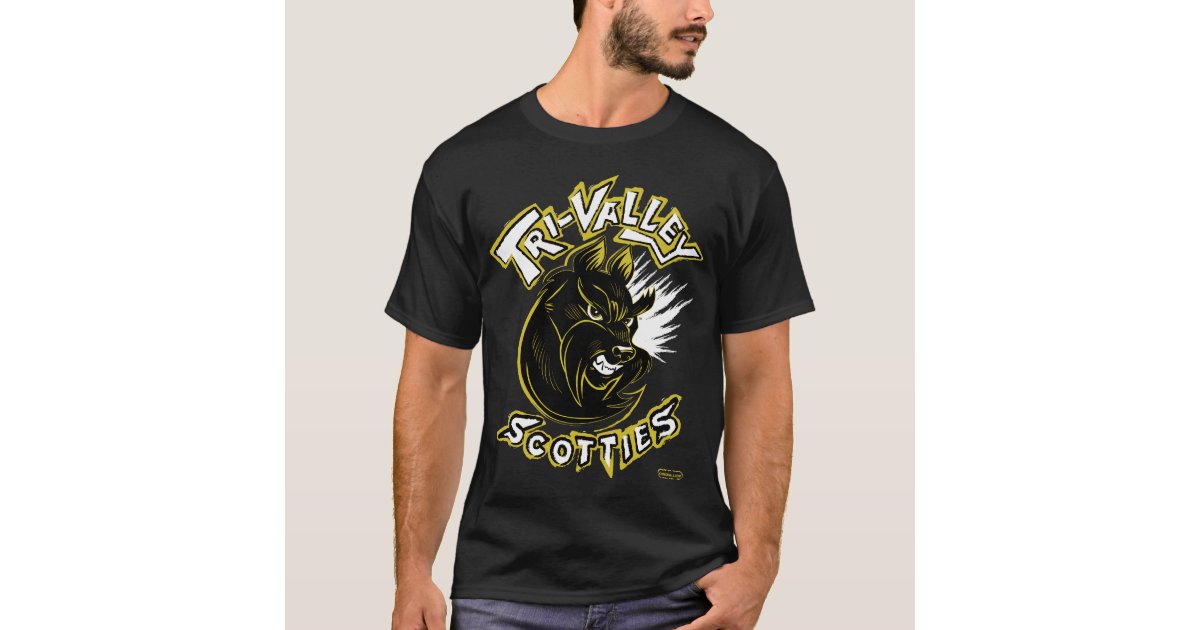 Tri-Valley Scotties - Black T-Shirt | Zazzle