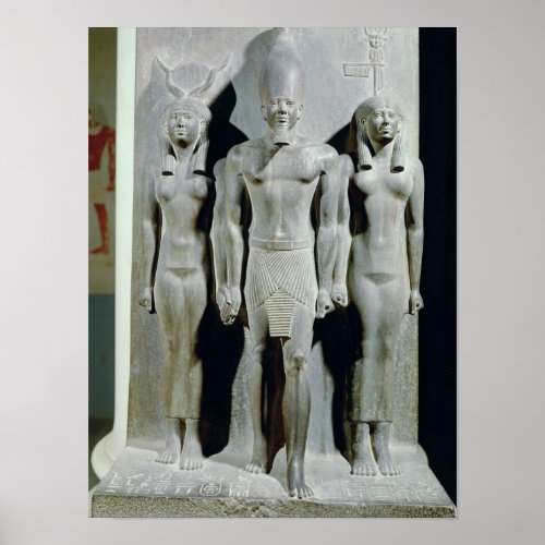 Triad of Menkaure  with the goddess Hathor Poster