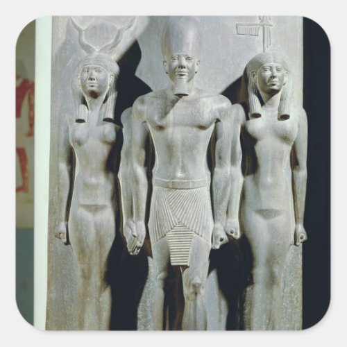 Triad of Menkaure  with the goddess Hathor Square Sticker