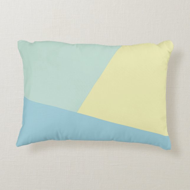Triadic Tones - Modern Color Block Accent Pillow (Back)