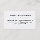 Trial appointment reminder (Back)