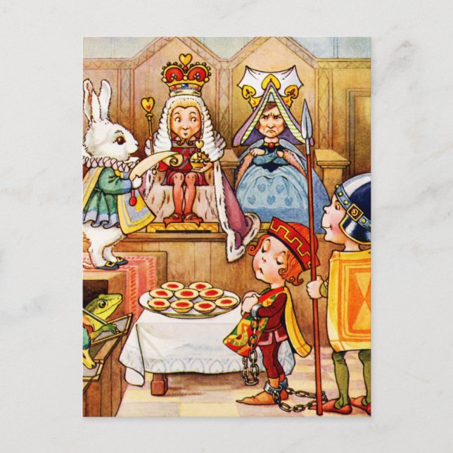 Trial of The Knave of Hearts - Alice In Wonderland Postcard (Front)