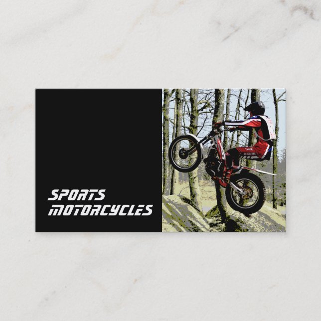 Trials Motorcycles template Business Card (Front)