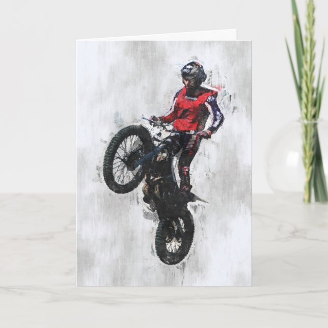 Trials rider birthday card (Front)