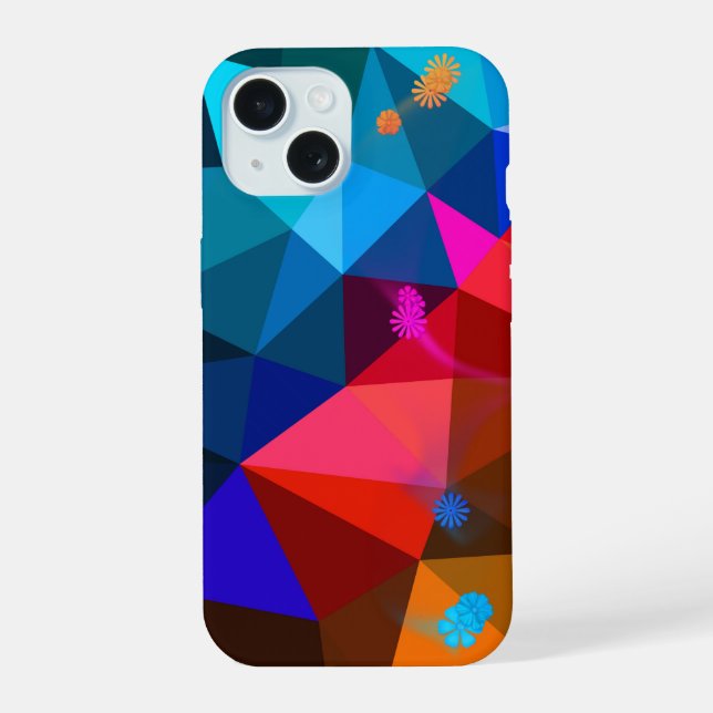 Triangle Abstract and Daisy Iphone Case (Back)