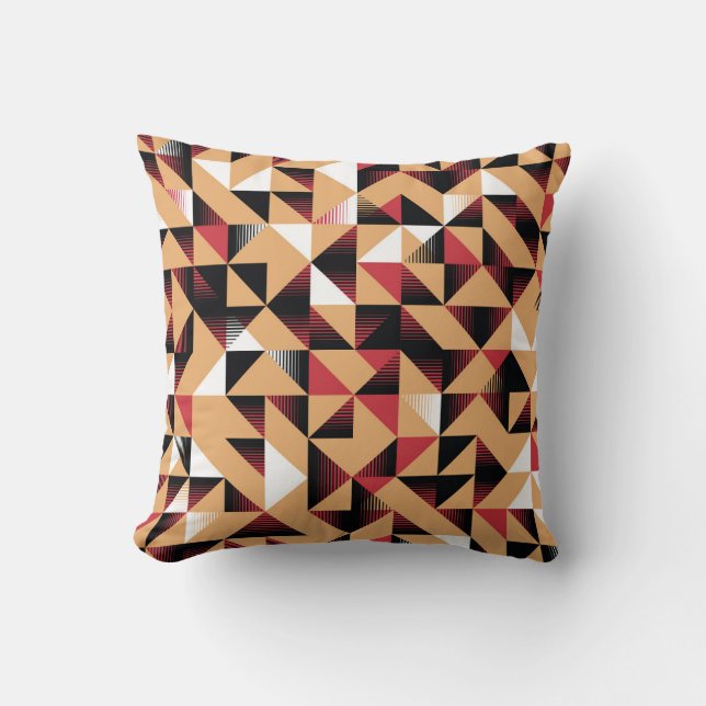 Triangle Abstract, Retro Elegant Beauty. Throw Pillow (Front)