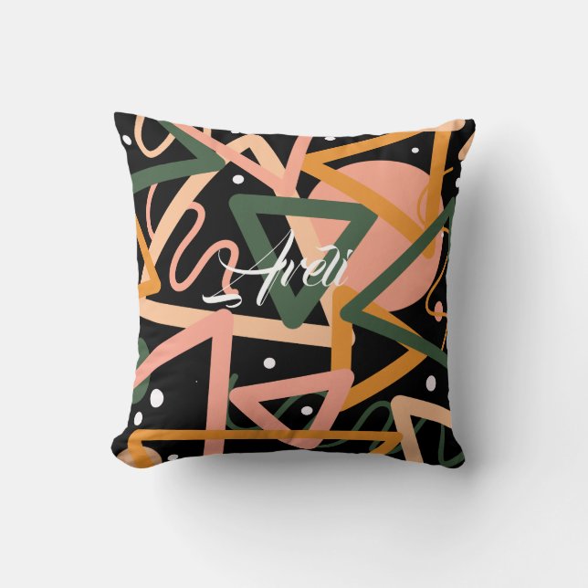 Triangle And Circles Throw Pillow (Front)