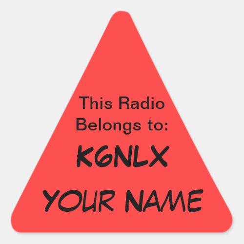 Triangle Call Sign Radio Stickers
