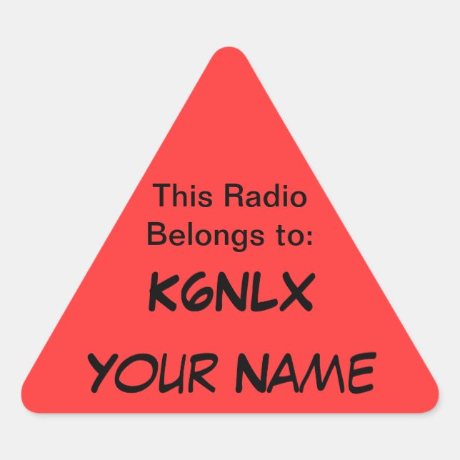 Triangle Call Sign Radio Stickers (Front)