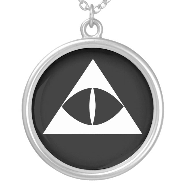 Triangle Cat's Eye Sterling Silver Necklace (Front)