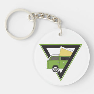 triangle classic green bus keychain