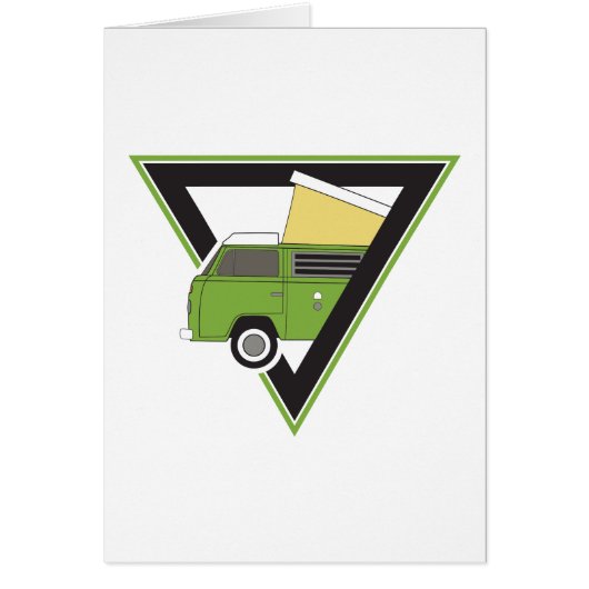 triangle classic green camper van cards (Front)
