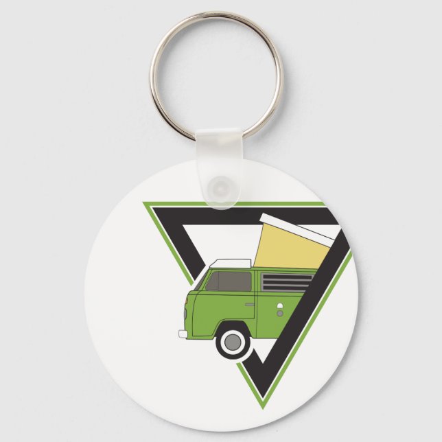 triangle classic green camper van keychain (Front)